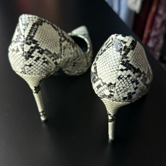 Steve Madden Black and White Snakeskin Heels - Picture 4 of 9